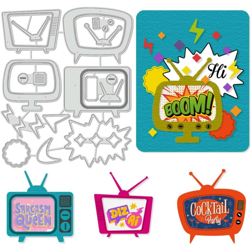Workshop Tools Diy - Retro TV Fustelle Stencil Telaio Fulmine