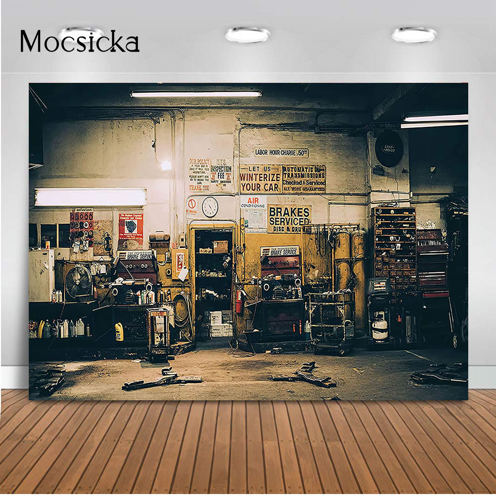 Workshop Tools Background - Retro riparazione auto sfondo strumento officina