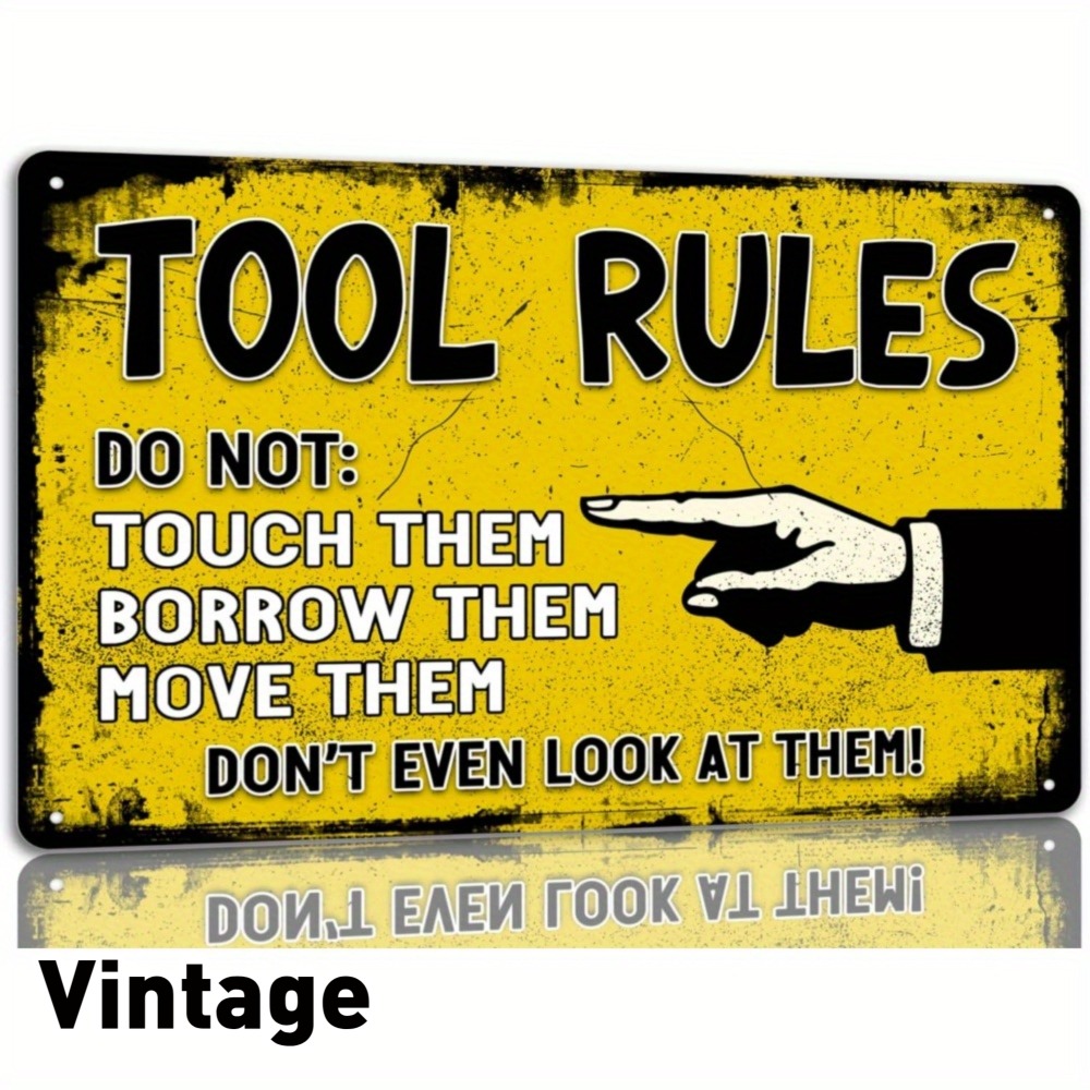 Workshop Tools Background - Targa in metallo vintage con scritta