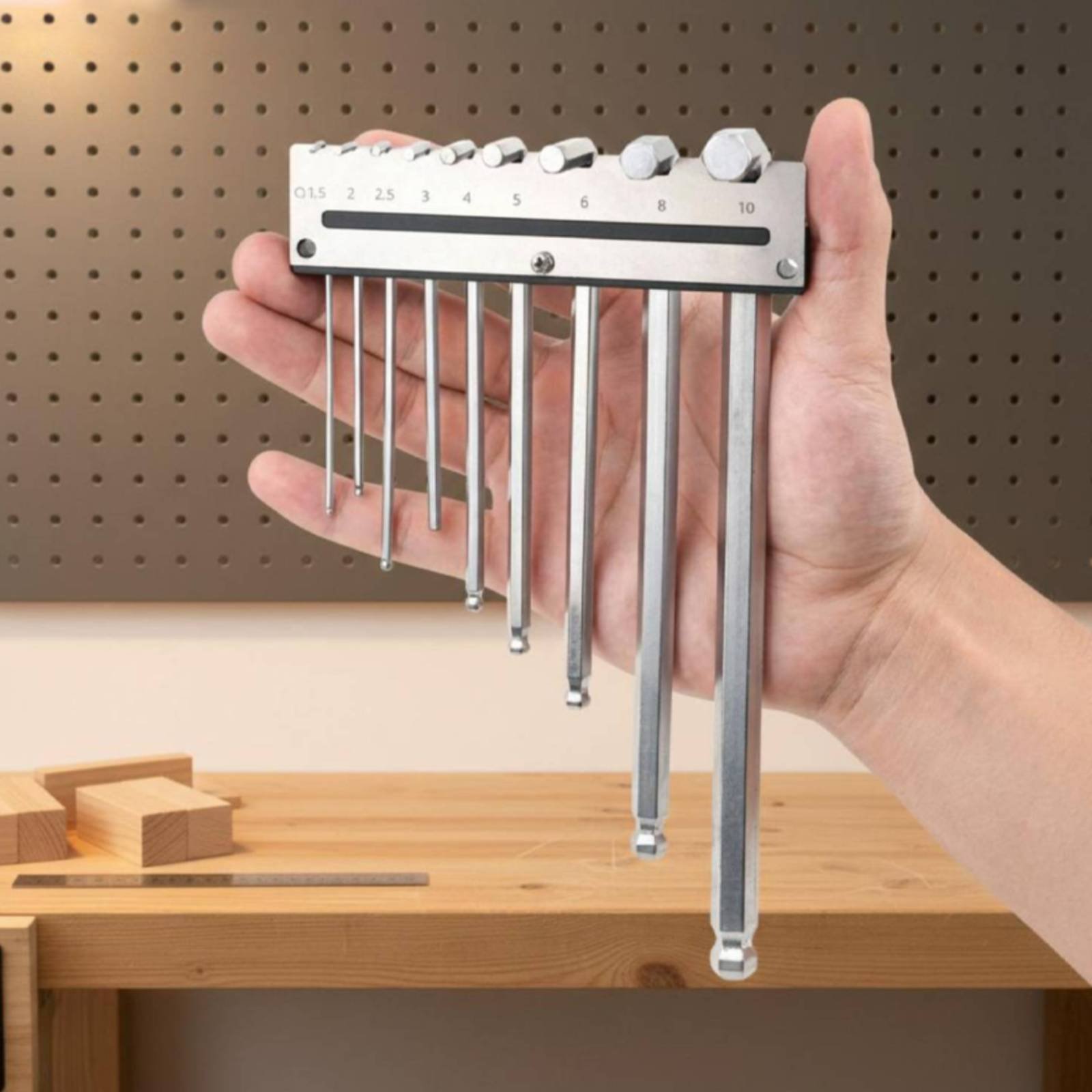 Workshop Tools Storage - Portachiavi esagonali da parete in metallo,