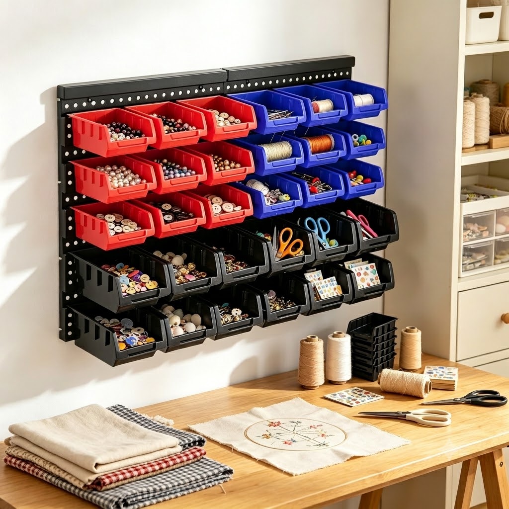Screw Organizer Kit - Organizzatore da parete con contenitori portaoggetti,