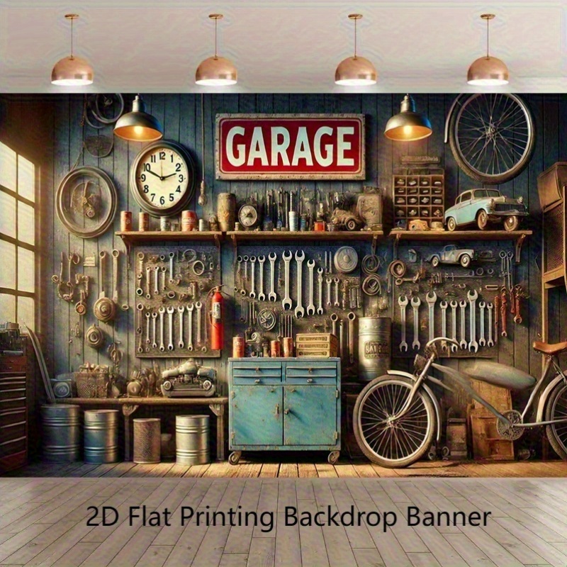 Workshop Tools Background - Sfondo Industriale per Garage, Banner in