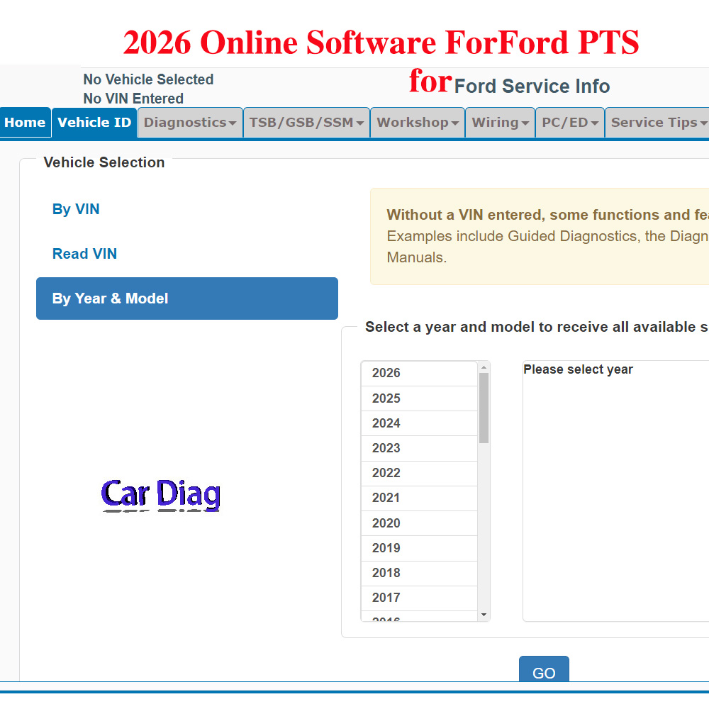 Software Online 2026 per Ford  - Workshop Tools Diagram recensione e prezzo