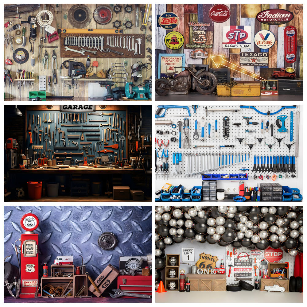 Fondali per garage vintage Str - Workshop Tools Background recensione e prezzo